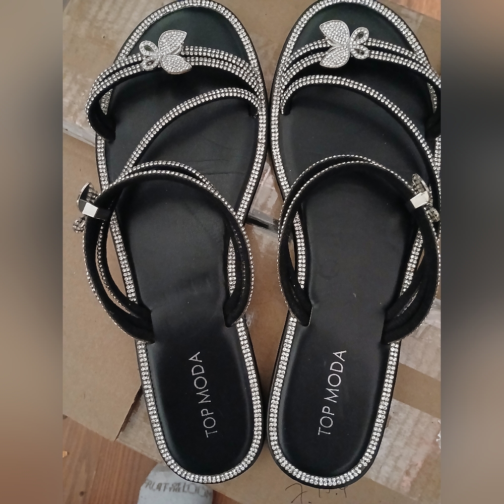 Top Moda Butterflies And Glitter Sandals